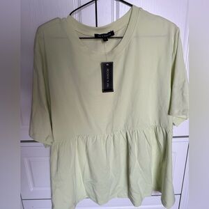 Women's Peplum Tee - Soft Green